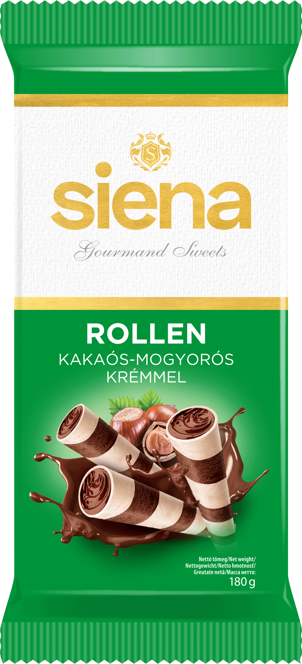 Siena Rollen kakaós mogyorókrémmel töltött ostyarúd 180g